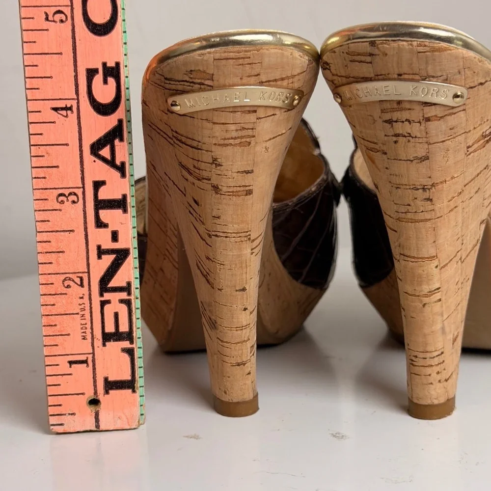 Michael Kors Camden Croc Leather Penny Loafer Mules 8.5